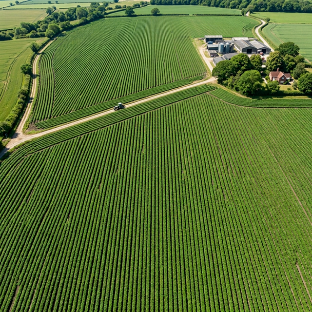 Aerial farm view